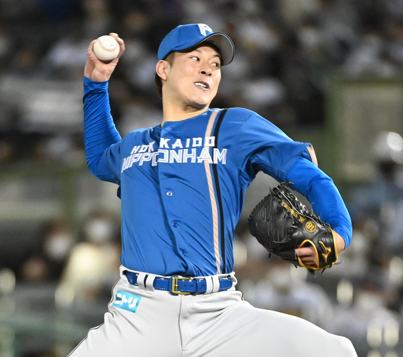 オリックス対日本ハム　日本ハム2番手の吉田（撮影・前岡正明）