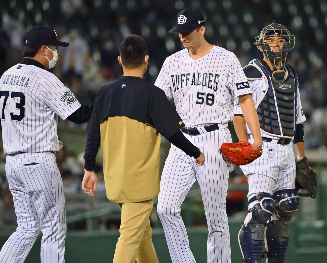 オリックス対日本ハム　6回に降板するワゲスパック（撮影・和賀正仁）