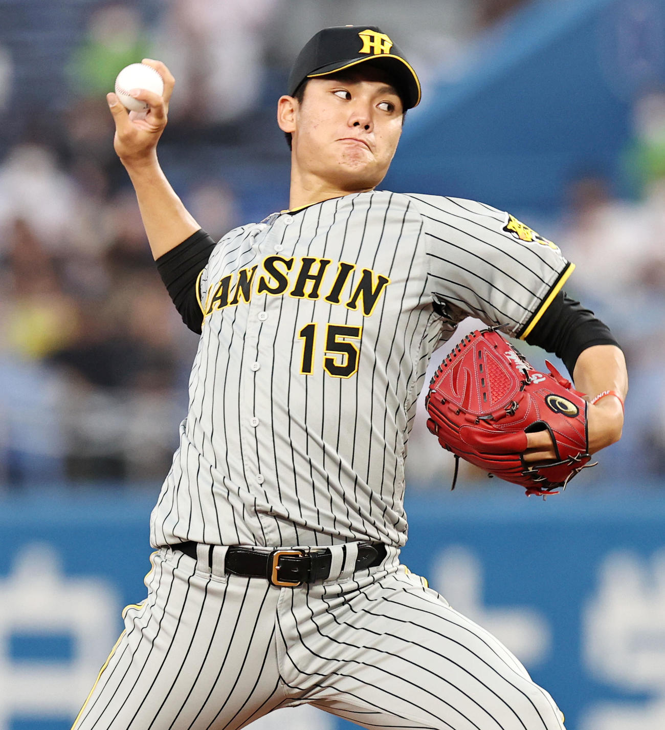 ヤクルト対阪神　ヤクルト戦に先発する西純（撮影・加藤哉）
