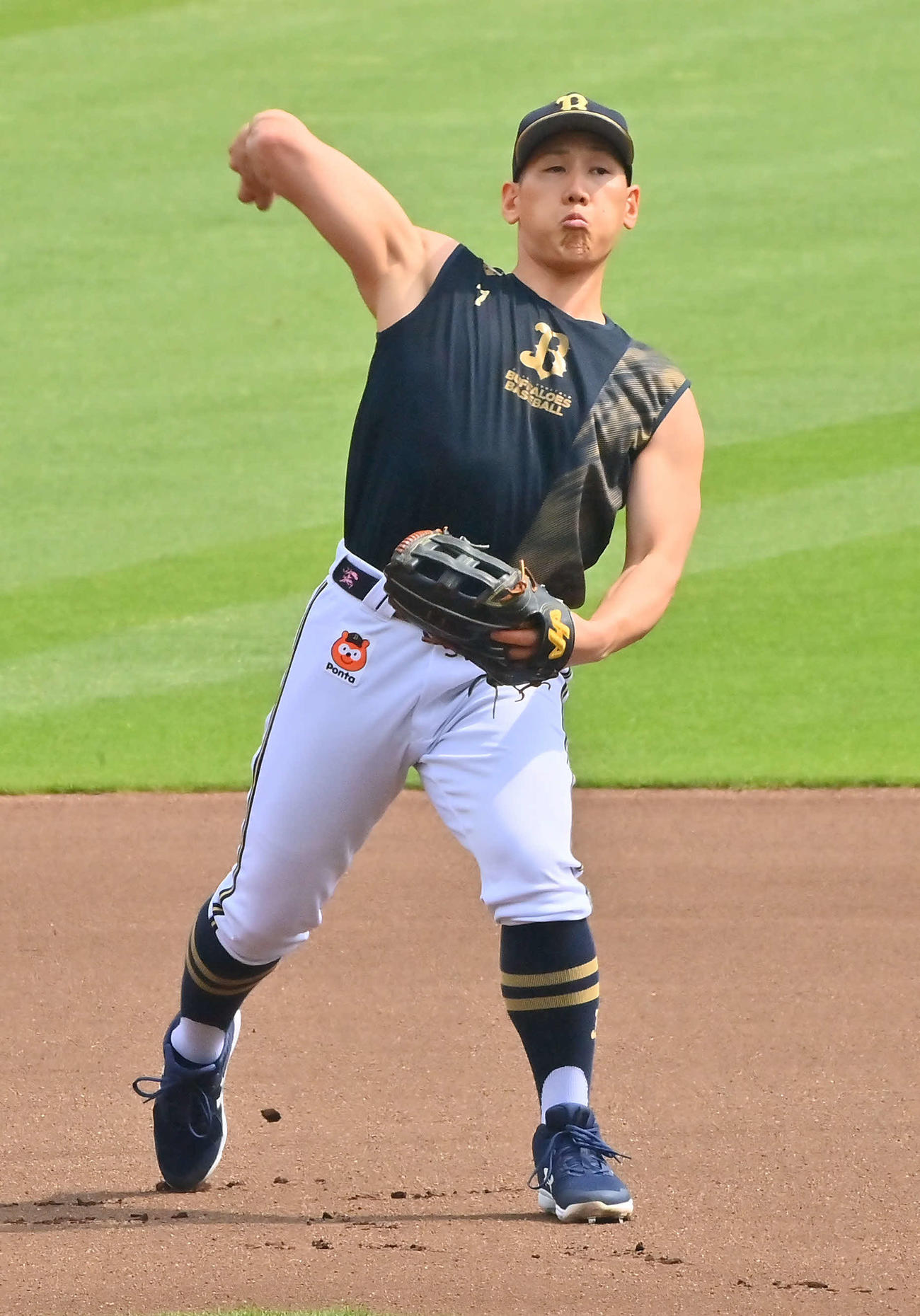 17日に1軍に合流しキャッチボールをするオリックス吉田正尚