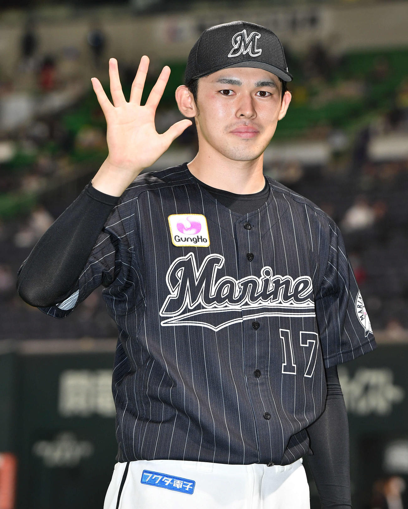 ソフトバンク対ロッテ　5勝目を挙げたロッテ佐々木朗（撮影・岩下翔太）