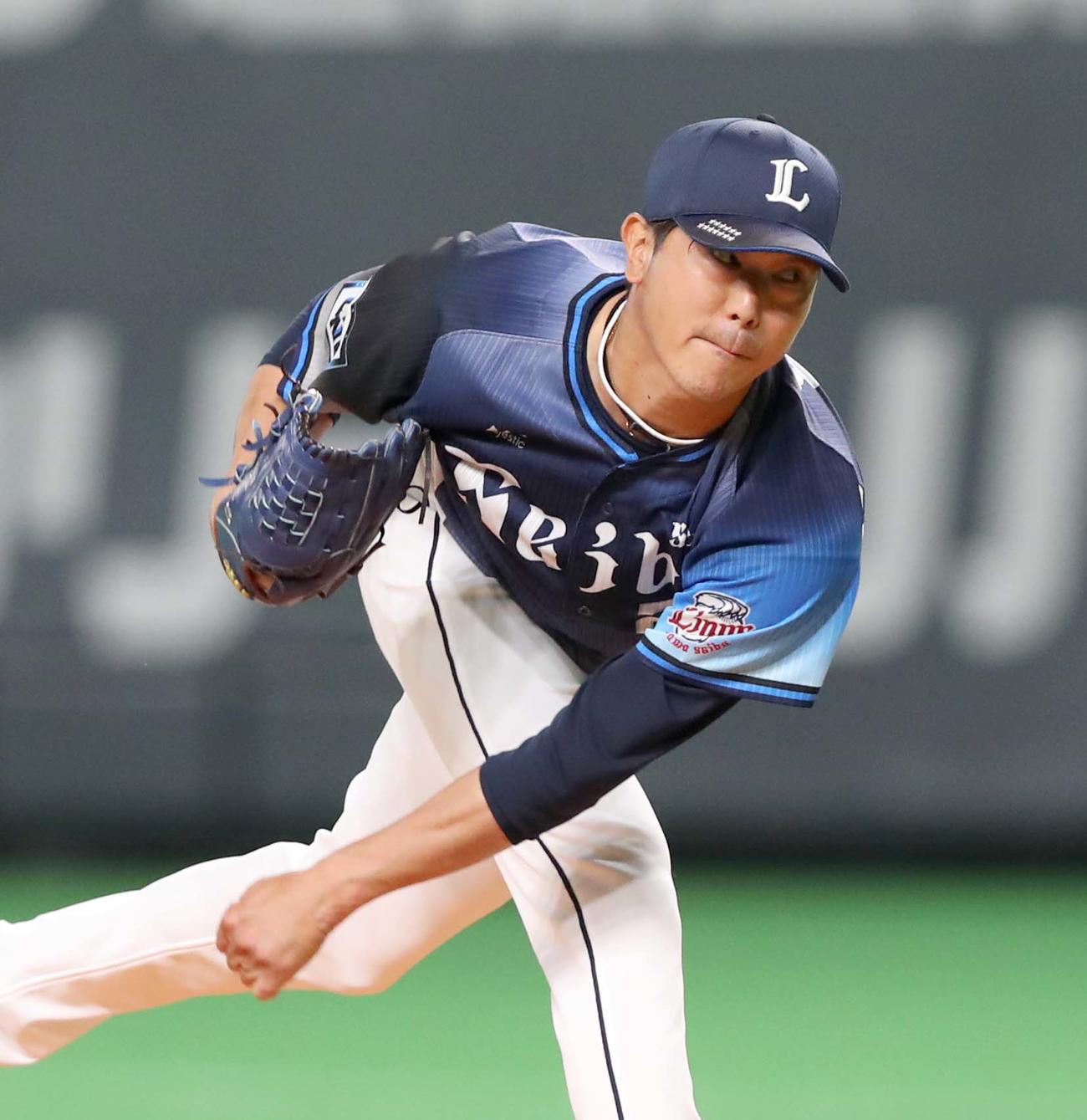 日本ハム対西武　西武先発の内海（撮影・黒川智章）
