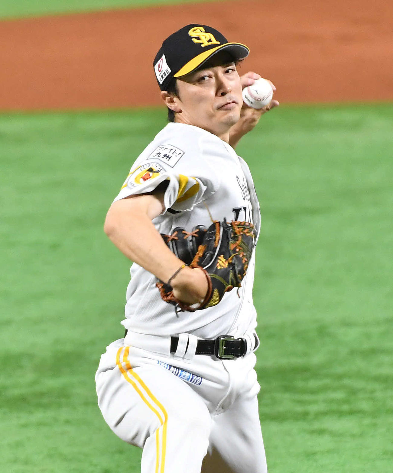 ソフトバンク対ロッテ　今季初勝利を挙げたソフトバンク和田（撮影・岩下翔太）