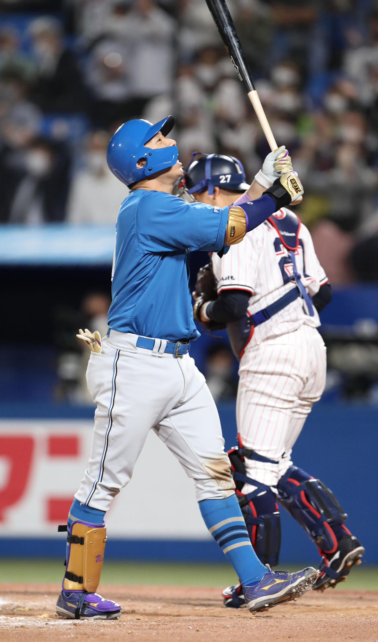 ヤクルト対日本ハム　10回表日本ハム2死満塁、宇佐見は三振に終わる（撮影・佐藤翔太）
