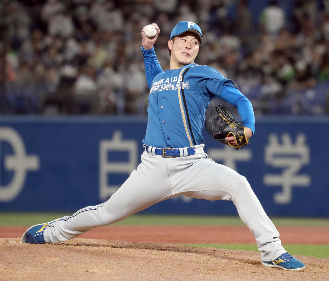 日本ハム2番手の吉田（撮影・佐藤翔太）