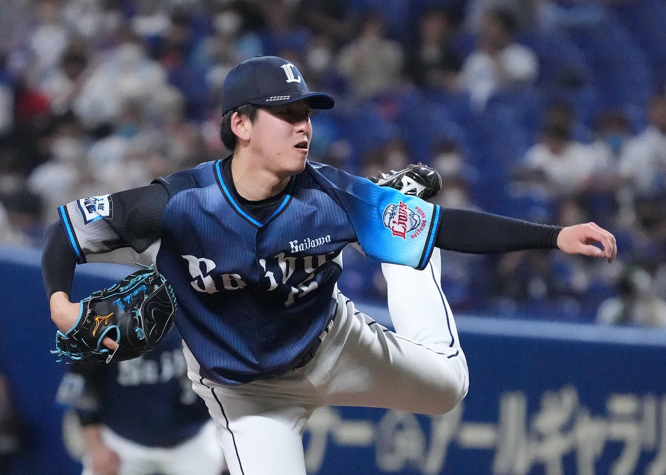 中日対西武　力投する西武先発の隅田（撮影・森本幸一）