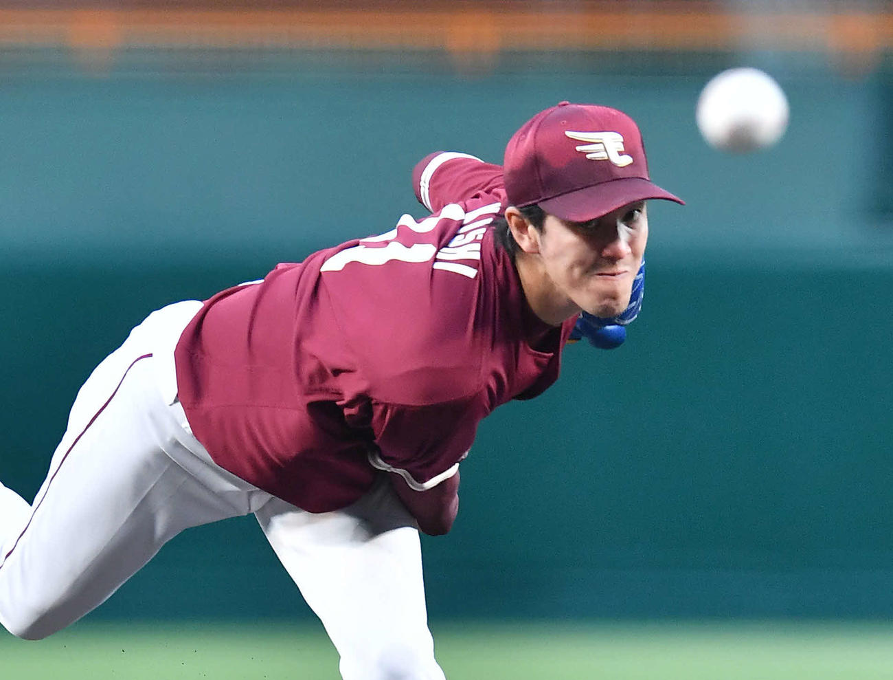 阪神対楽天　楽天先発の岸（撮影・岩下翔太）
