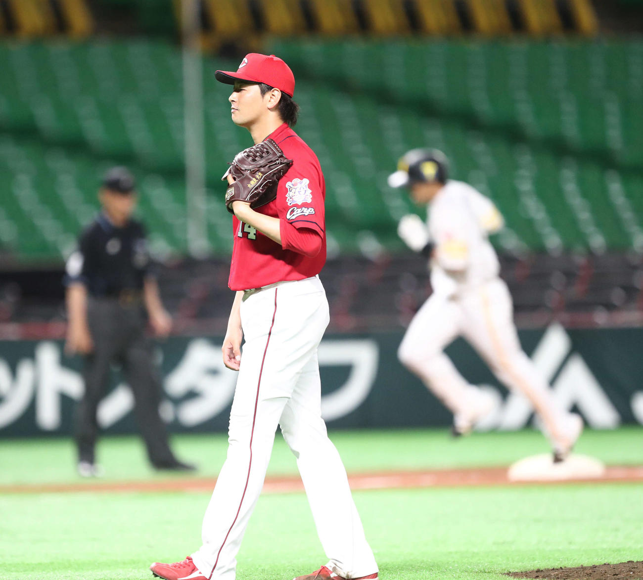 柳田に本塁打を打たれた大瀬良（2020年6月12日撮影）