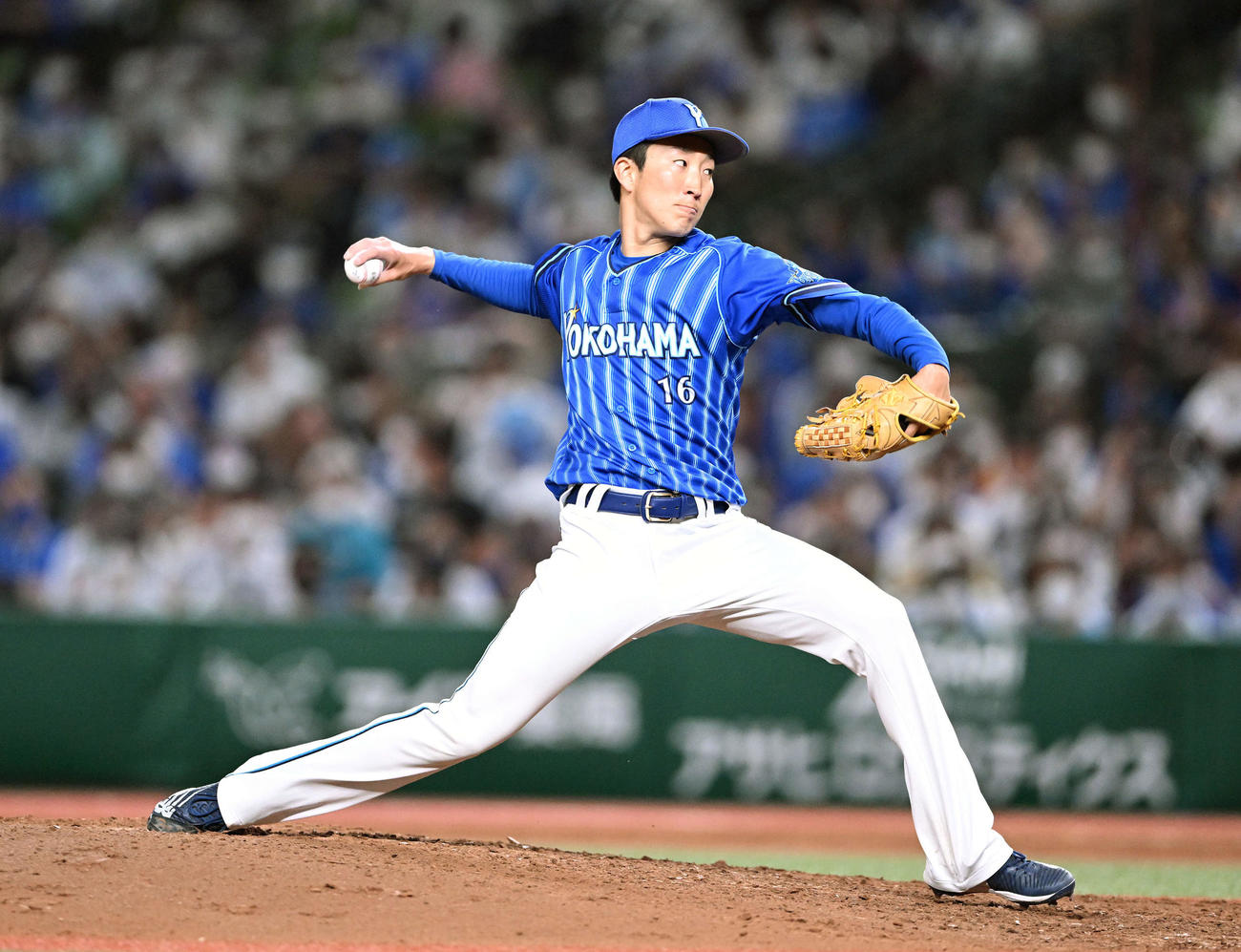 西武対DeNA 6回、力投を続けるDeNA先発の大貫（撮影・滝沢徹郎）