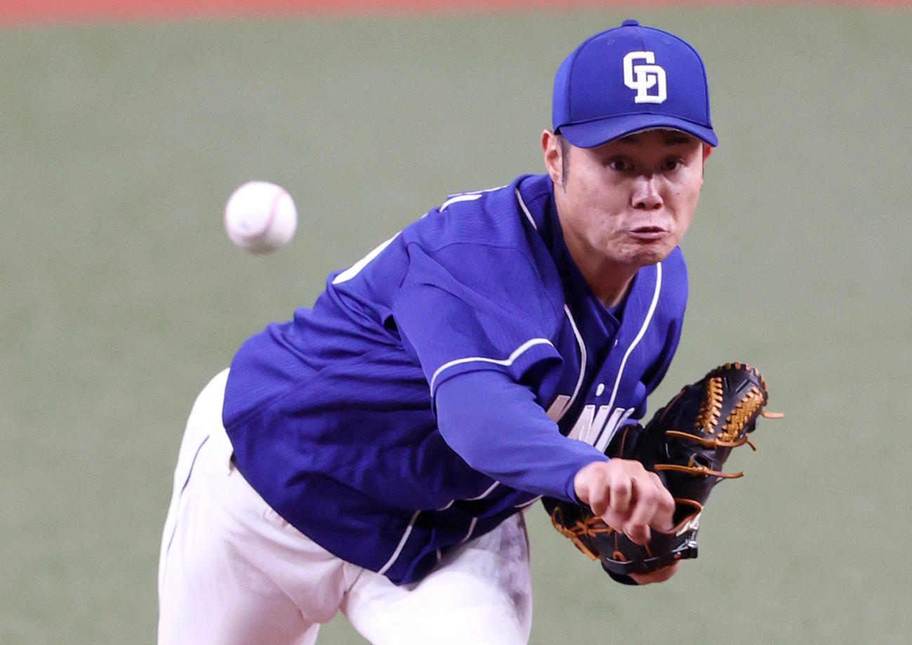 オリックス対中日　中日先発の鈴木（撮影・上山淳一）
