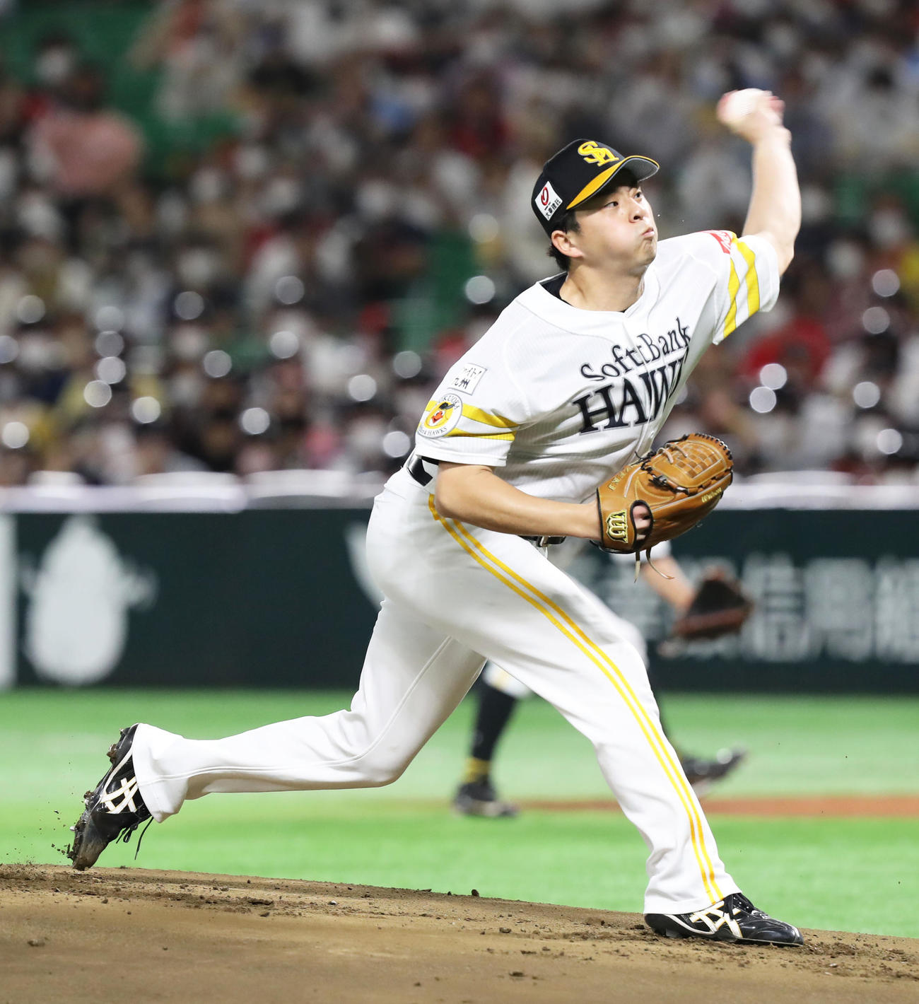 ソフトバンク対広島　7回1失点で4勝目を挙げたソフトバンク大関（撮影・屋方直哉）