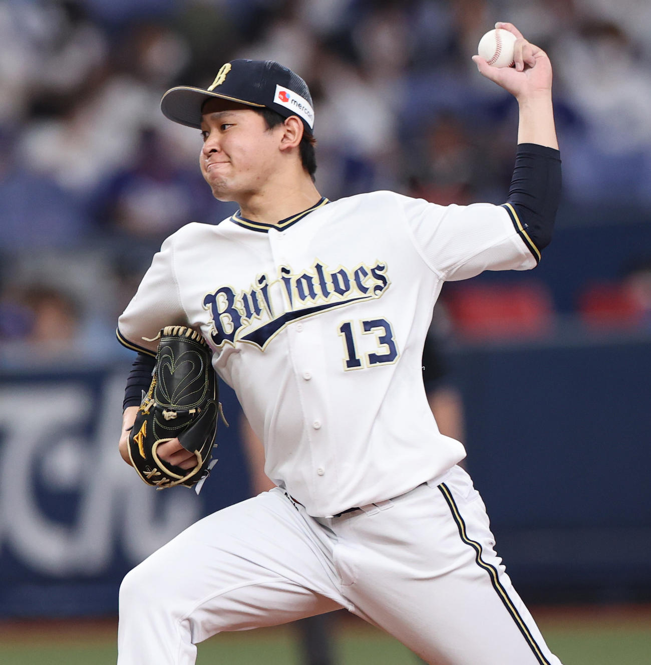 オリックス対中日　力投するオリックス宮城（撮影・上山淳一）