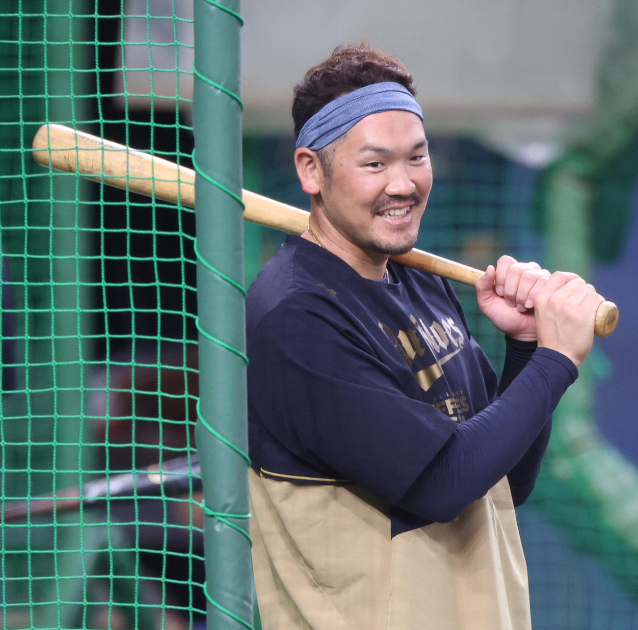 オリックス対中日　1軍に合流し笑顔を見せるオリックスT－岡田（撮影・上山淳一）