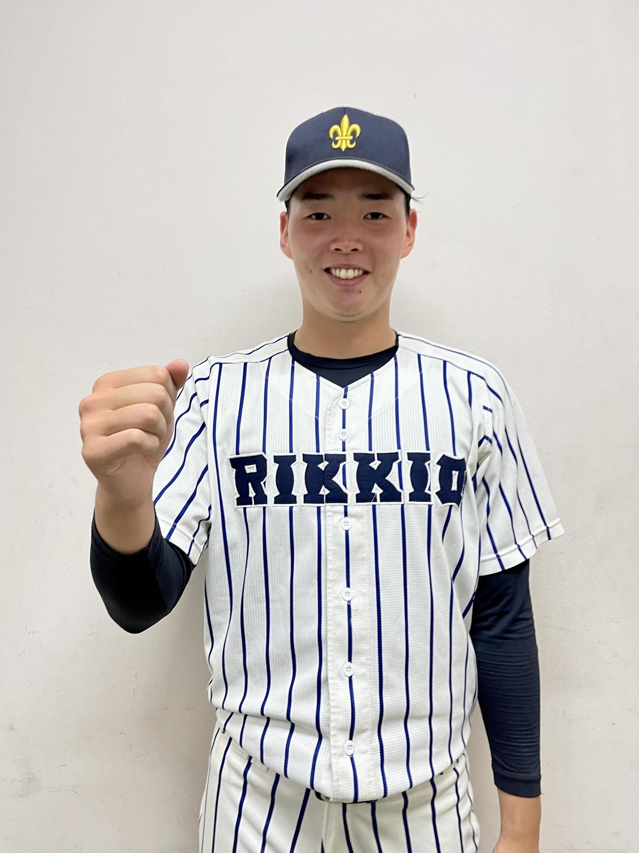 明大対立大　3番手として神宮デビューした立大・小畠（撮影・保坂恭子）
