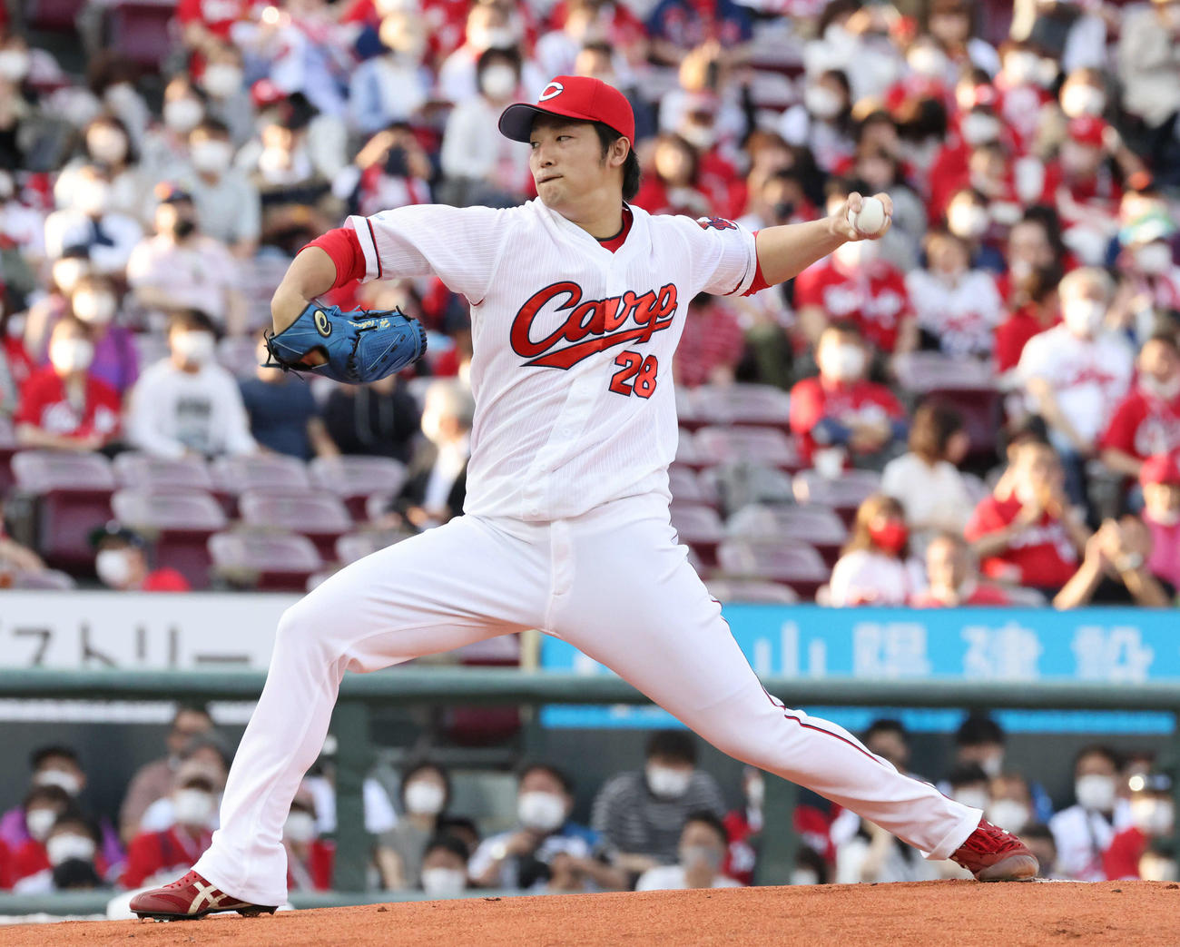 広島対日本ハム　広島先発の床田（撮影・加藤孝規）