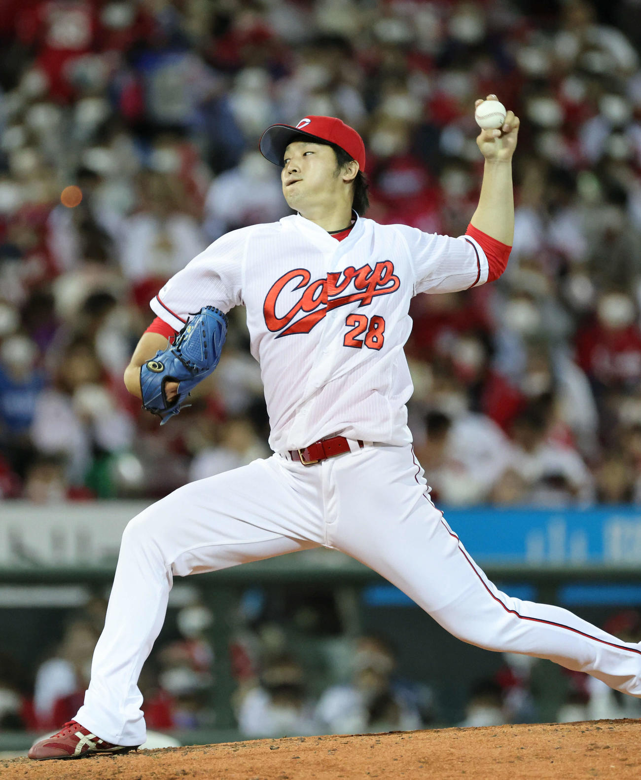 交流戦広島対日本ハム　8回表日本ハム、好投する床田（撮影・加藤孝規）