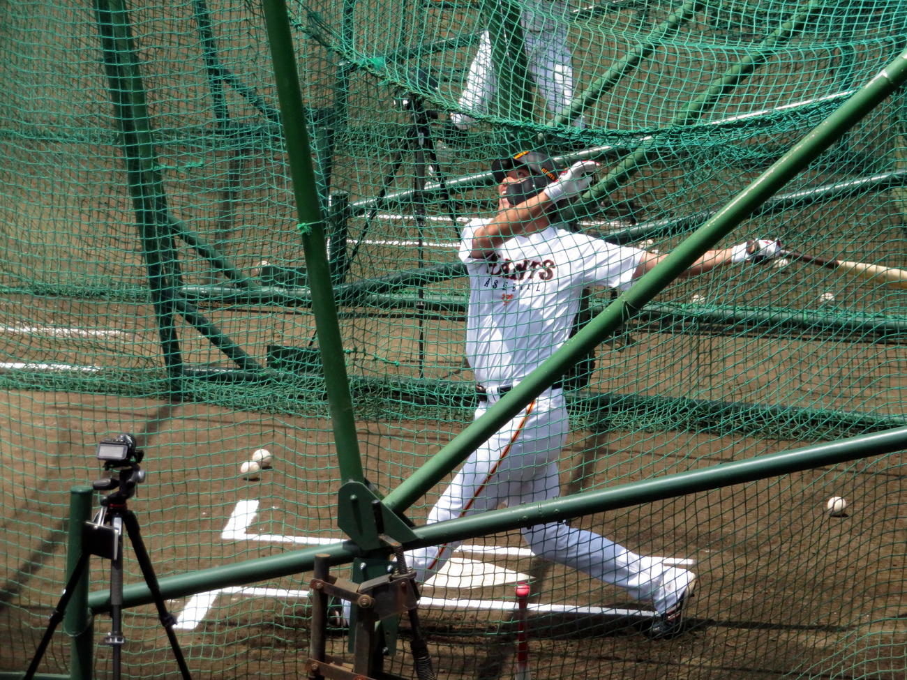 ジャイアンツ球場でフリー打撃を行う巨人坂本（撮影・三須一紀）