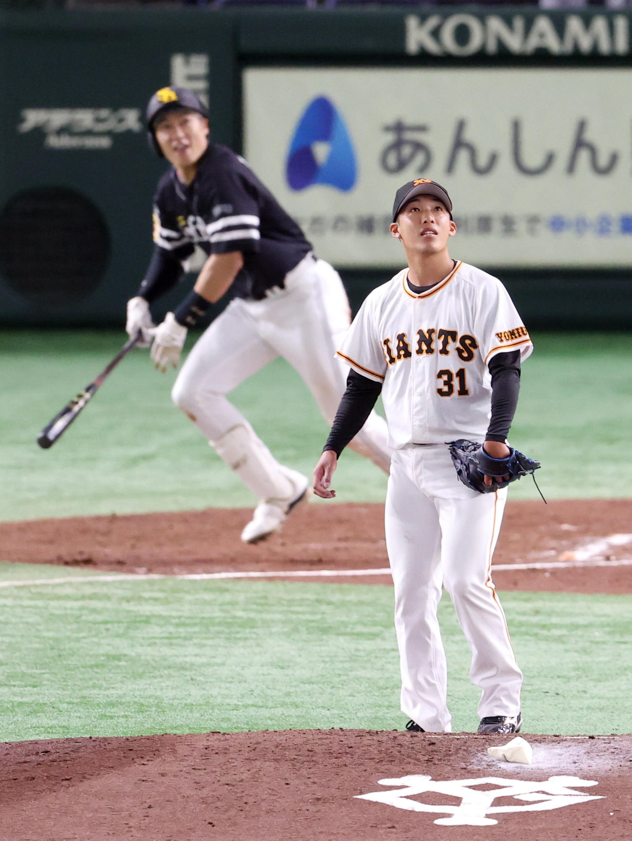 巨人対ソフトバンク　5回表ソフトバンク1死満塁、柳田に3点適時二塁打を打たれる赤星（撮影・狩俣裕三）