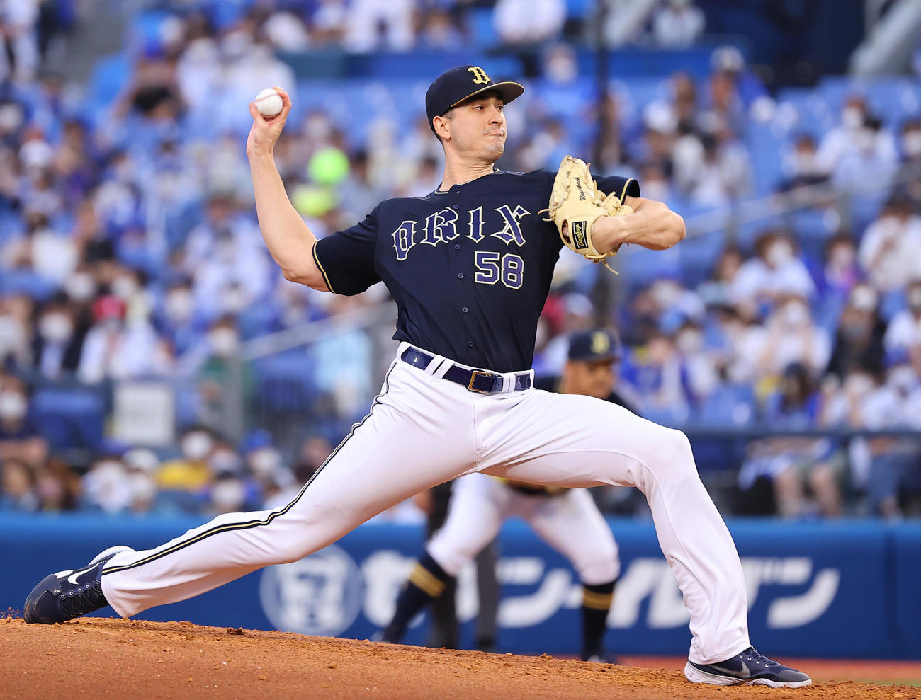 DeNA対オリックス　力投するオリックス先発のワゲスパック（撮影・垰建太）