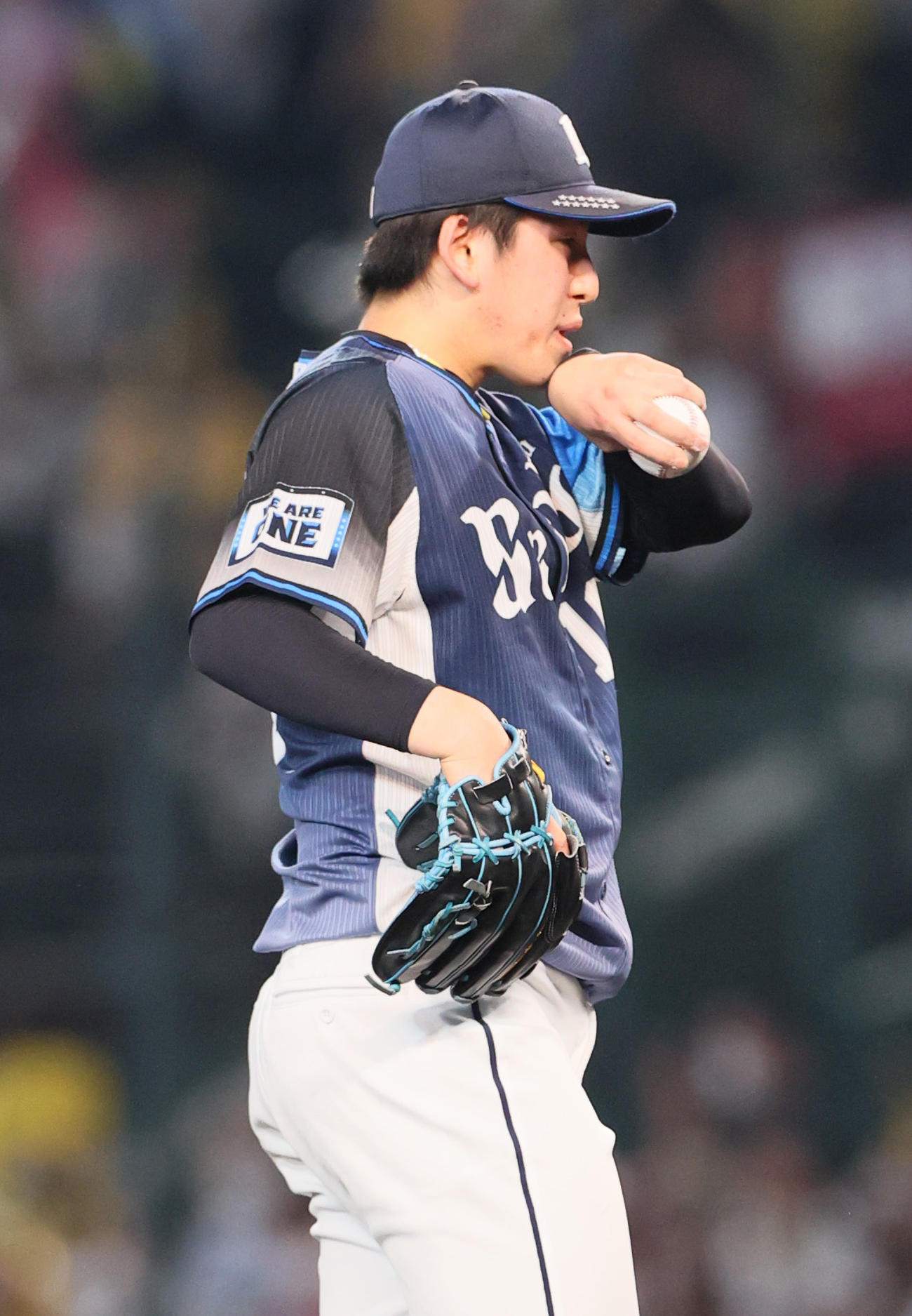 阪神対西武　4回裏阪神2死二塁、隅田は中野に中適時二塁打を浴びる（撮影・上山淳一）