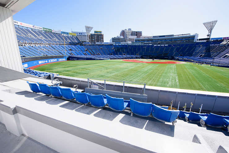 横浜スタジアムの外野回遊デッキ上、バックスクリーン横にある「DREAM GATE STAND」（球団提供）