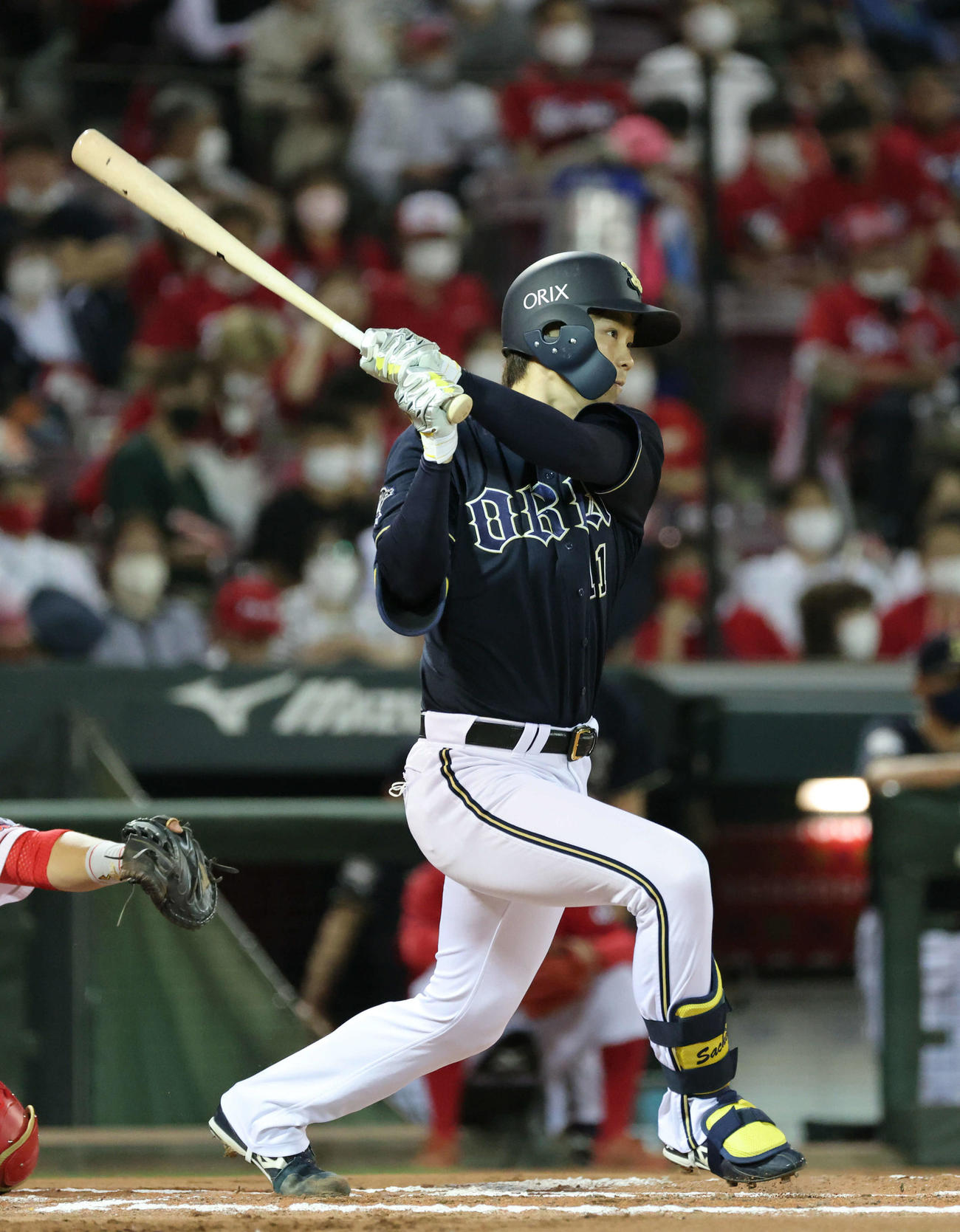 交流戦広島対オリックス　6回表オリックス2死、投手の代打、山崎福はセカンドライナー（撮影・加藤孝規）