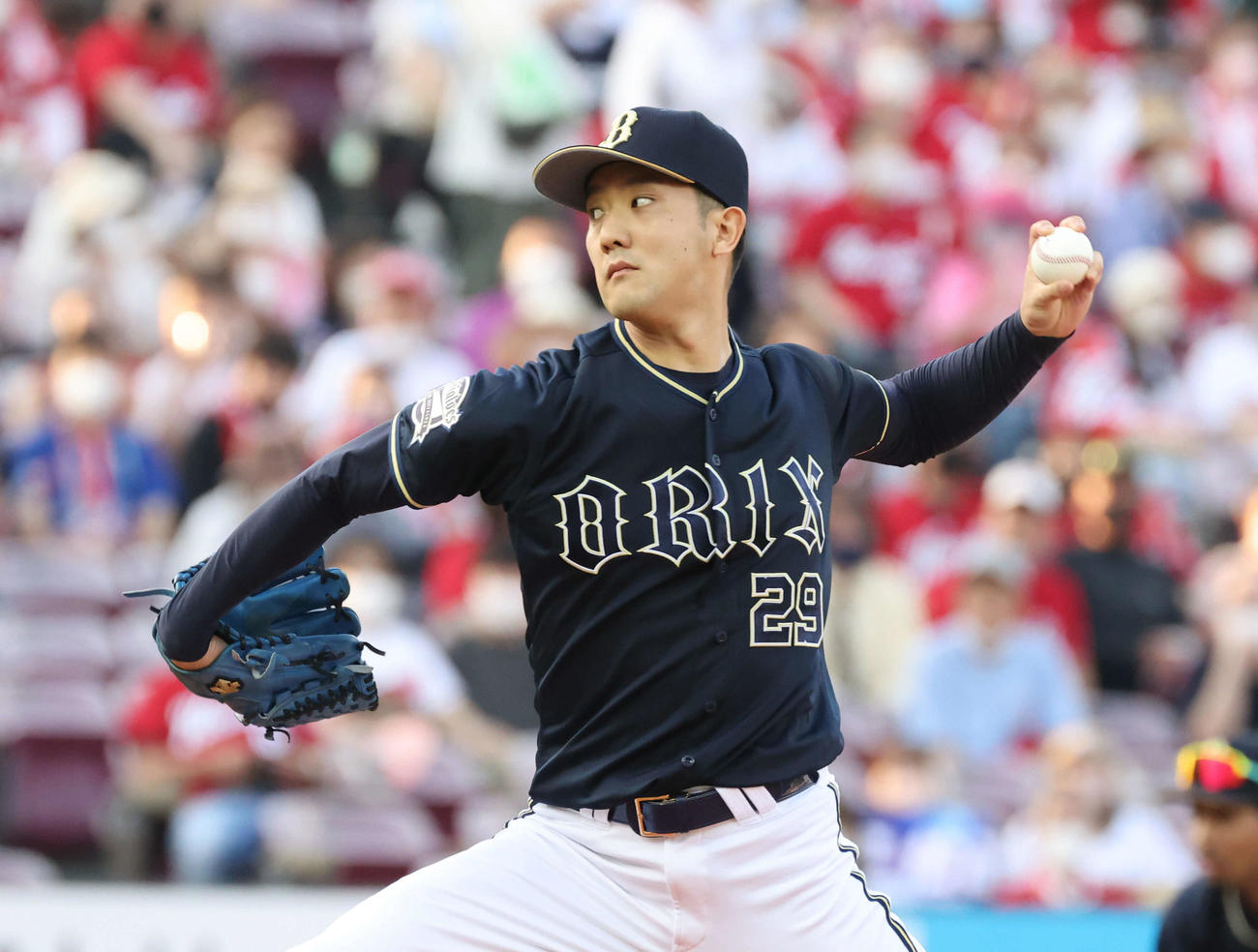 交流戦広島対オリックス　力投するオリックス先発の田嶋（撮影・加藤孝規）