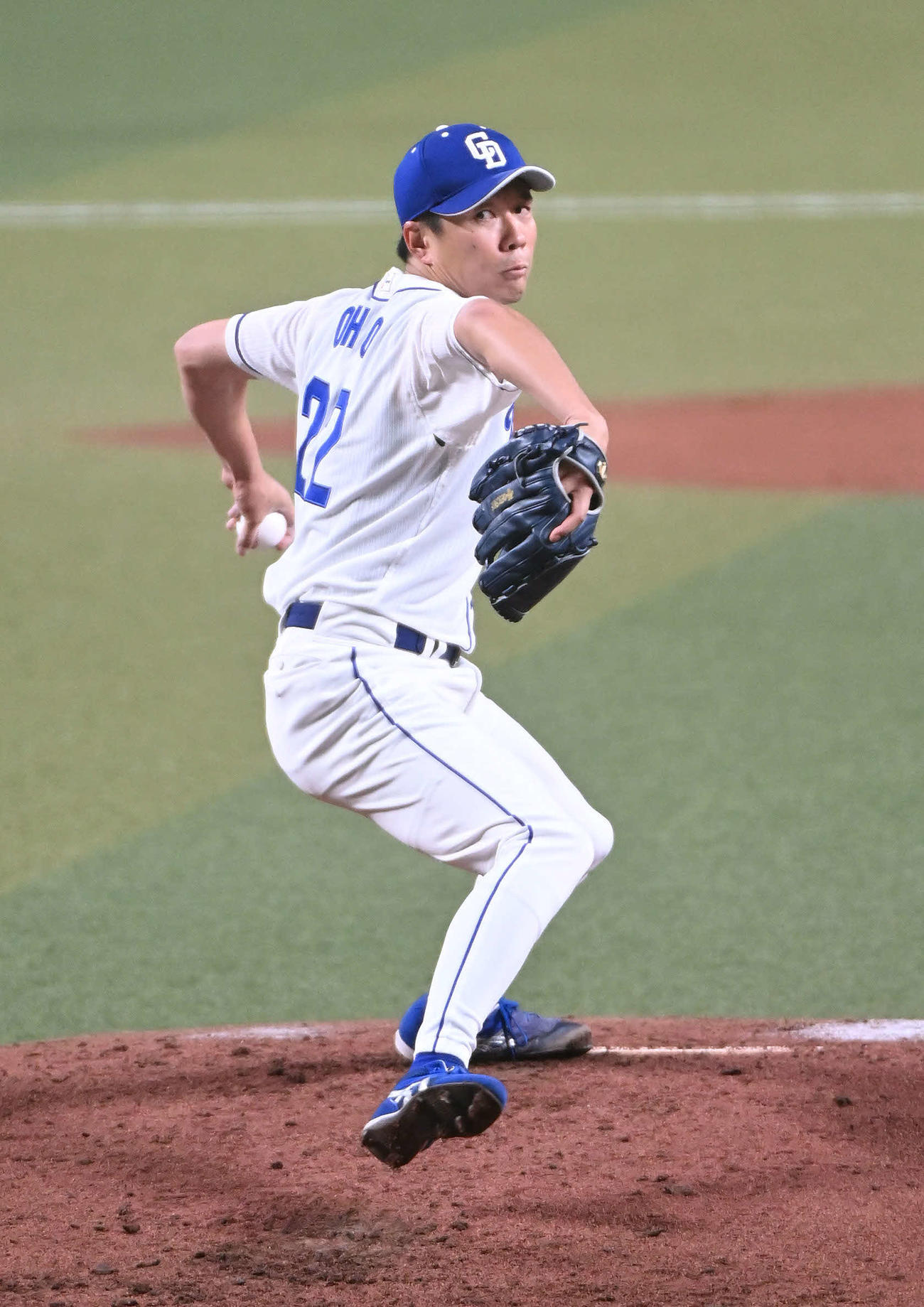 中日対ソフトバンク　力投する中日先発の大野雄（撮影・森本幸一）