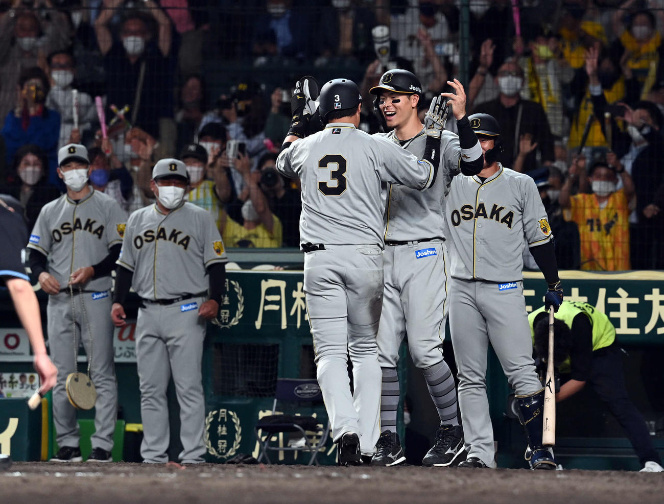 阪神大山悠輔と佐藤輝明（2022年5月20日撮影）
