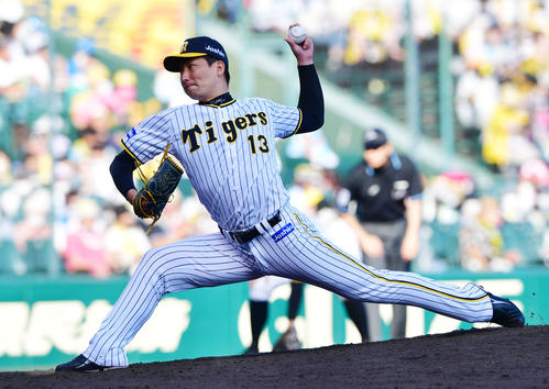 阪神対日本ハム　阪神2番手の岩崎（撮影・前岡正明）