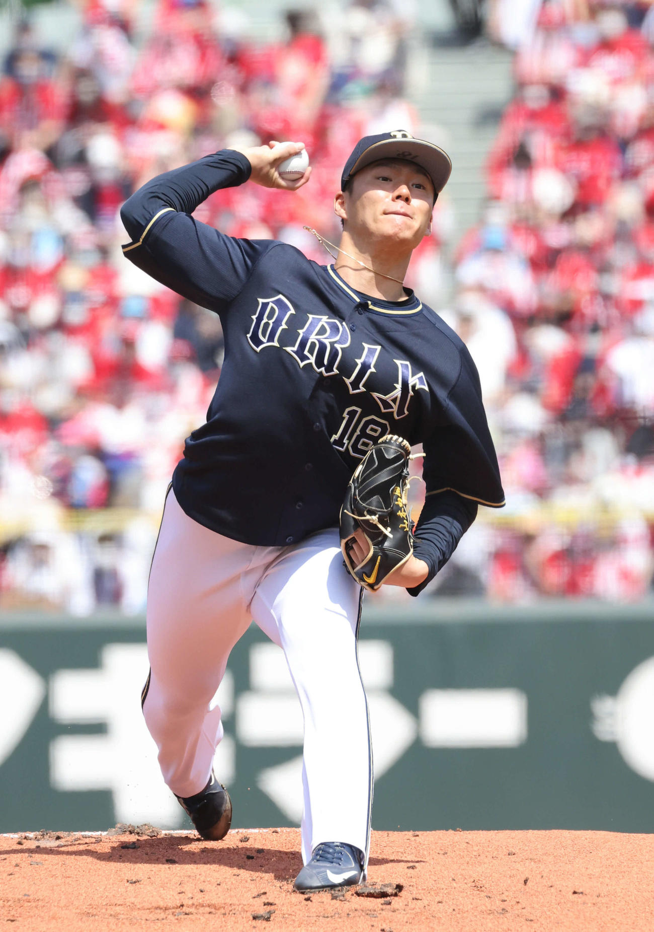 交流戦広島対オリックス　オリックス先発の山本（撮影・加藤孝規）