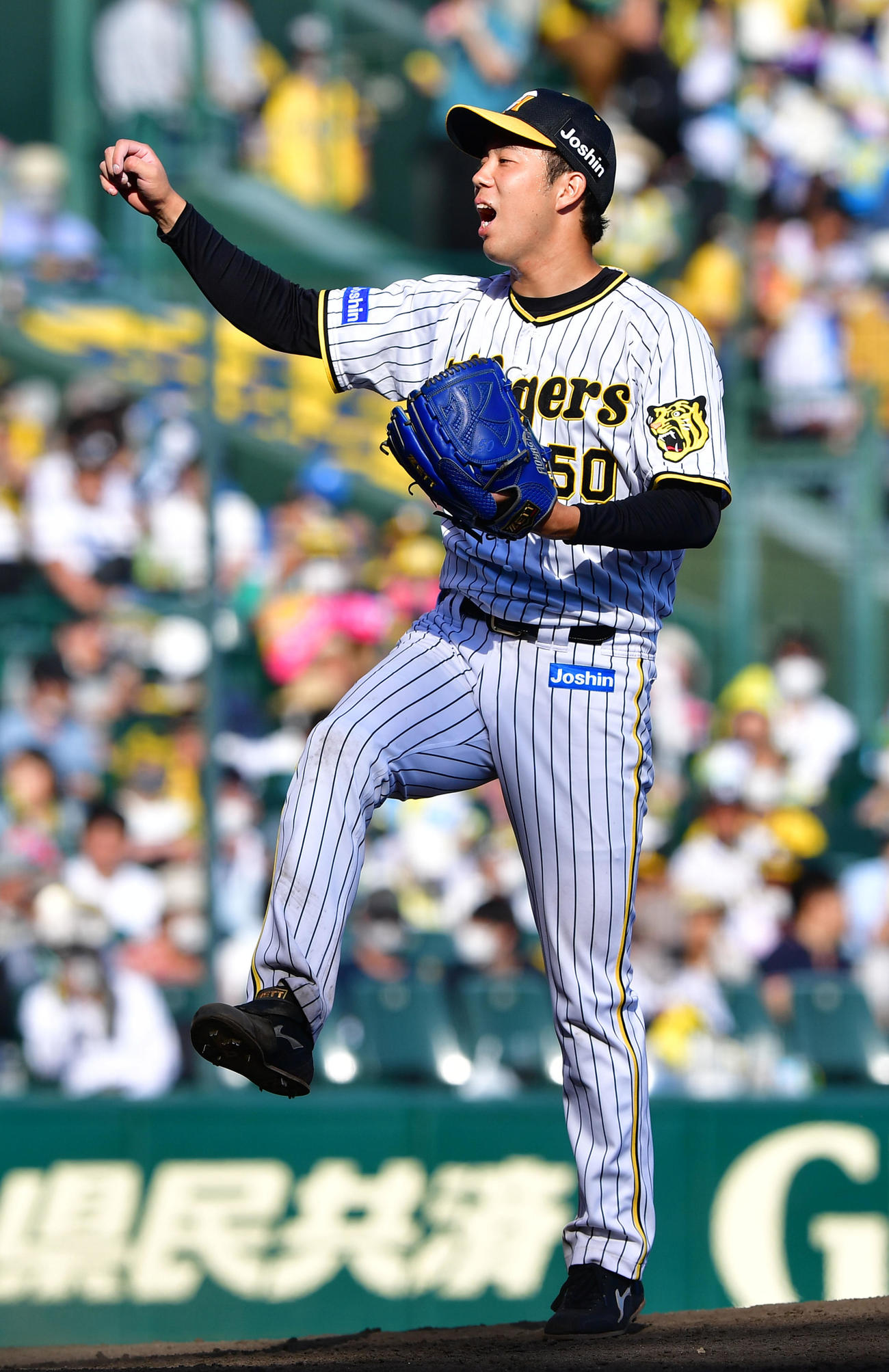 阪神対日本ハム　阪神先制の青柳（撮影・前岡正明）