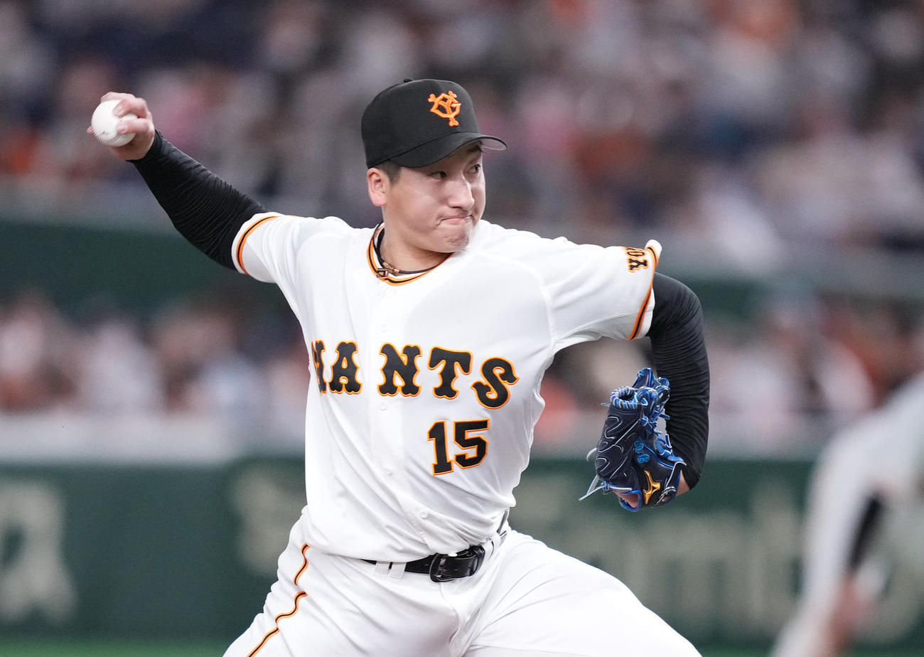 巨人対ロッテ　9回表から3番手で登板した巨人大勢（撮影・鈴木みどり）