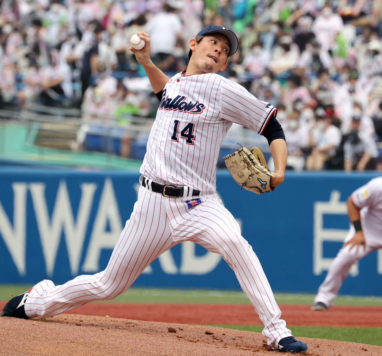 ヤクルト対西武　ヤクルト先発の高梨（撮影・浅見桂子）