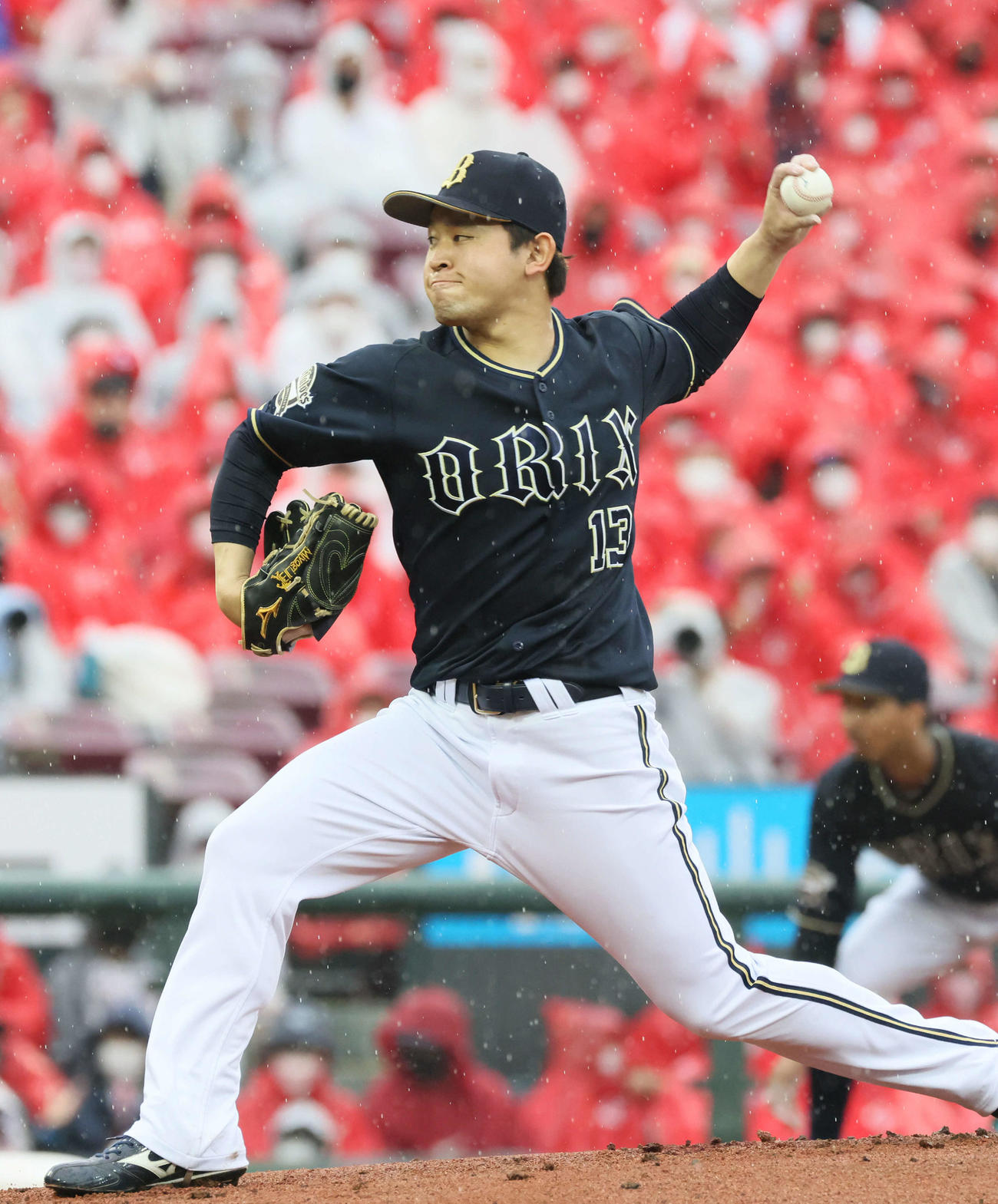 広島対オリックス　5勝目を挙げたオリックス先発の宮城（撮影・加藤孝規）