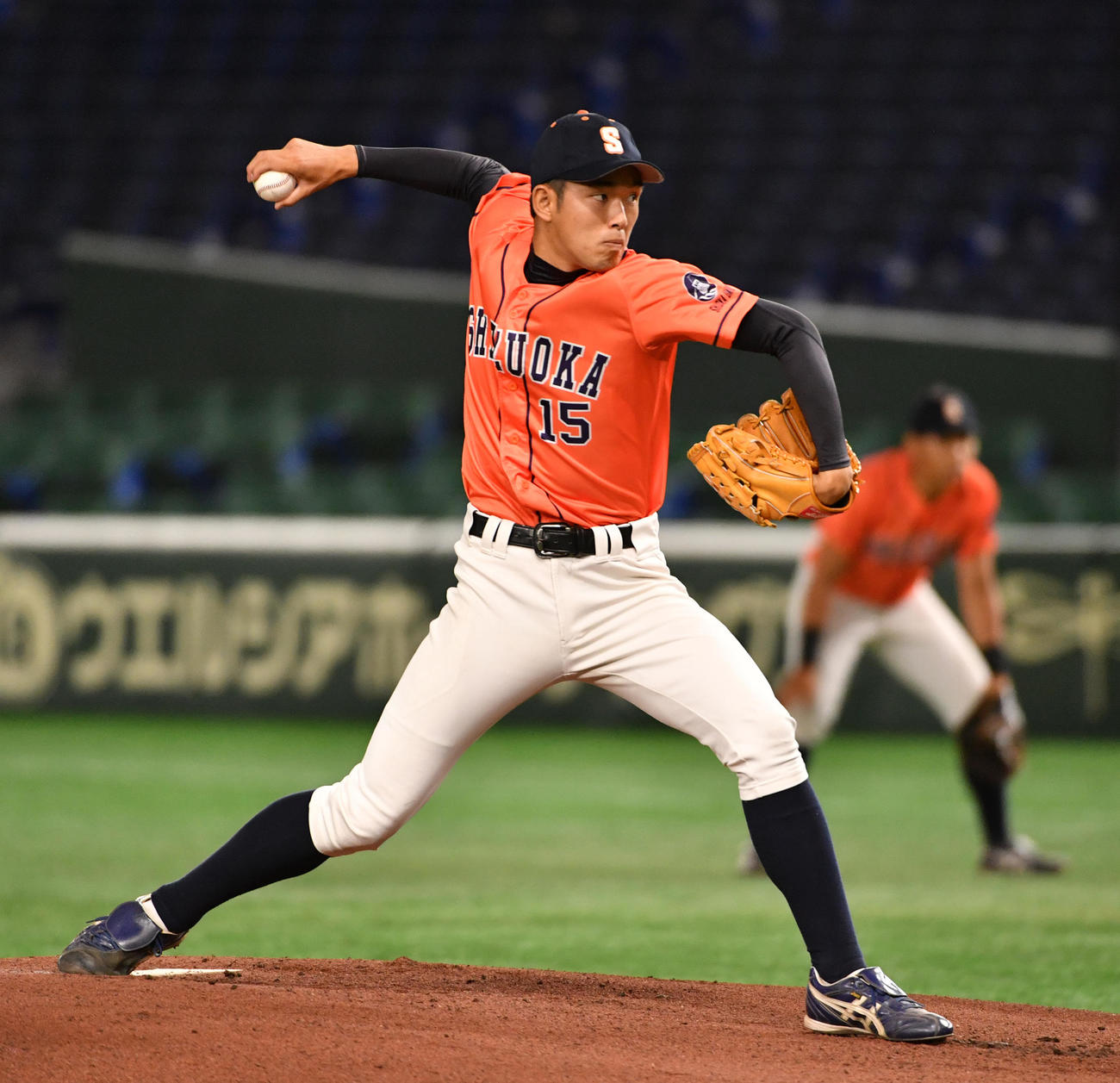 東日本国際大対静岡大　先発した静岡大・吉田（撮影・柴田隆二）