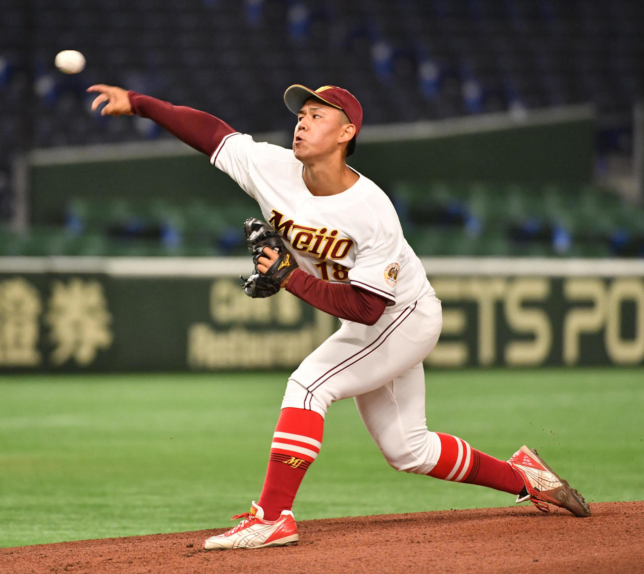 近大工学部対名城大　先発した名城大・岩井（撮影・柴田隆二）