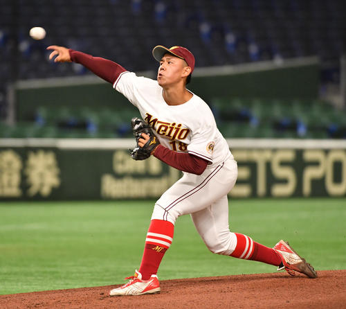 近大工学部対名城大　先発した名城大・岩井（撮影・柴田隆二）