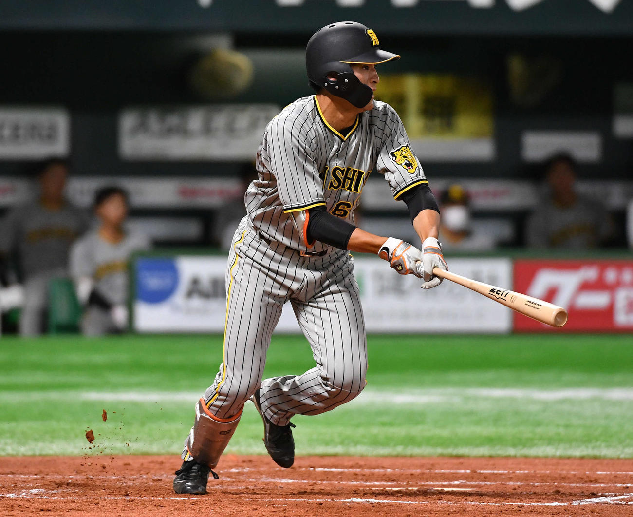 ソフトバンク対阪神　3回表阪神無死、二ゴロに倒れる高寺（撮影・岩下翔太）