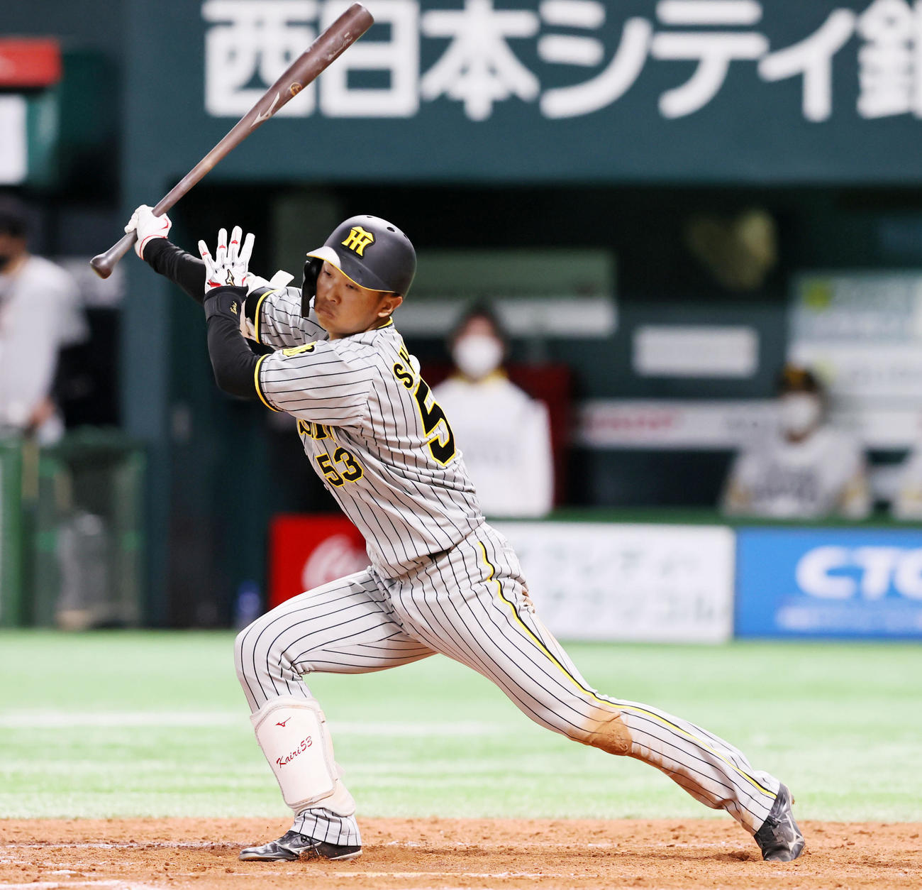 ソフトバンク対阪神　9回表阪神2死一塁、島田は三振に倒れ試合終了（撮影・加藤哉）