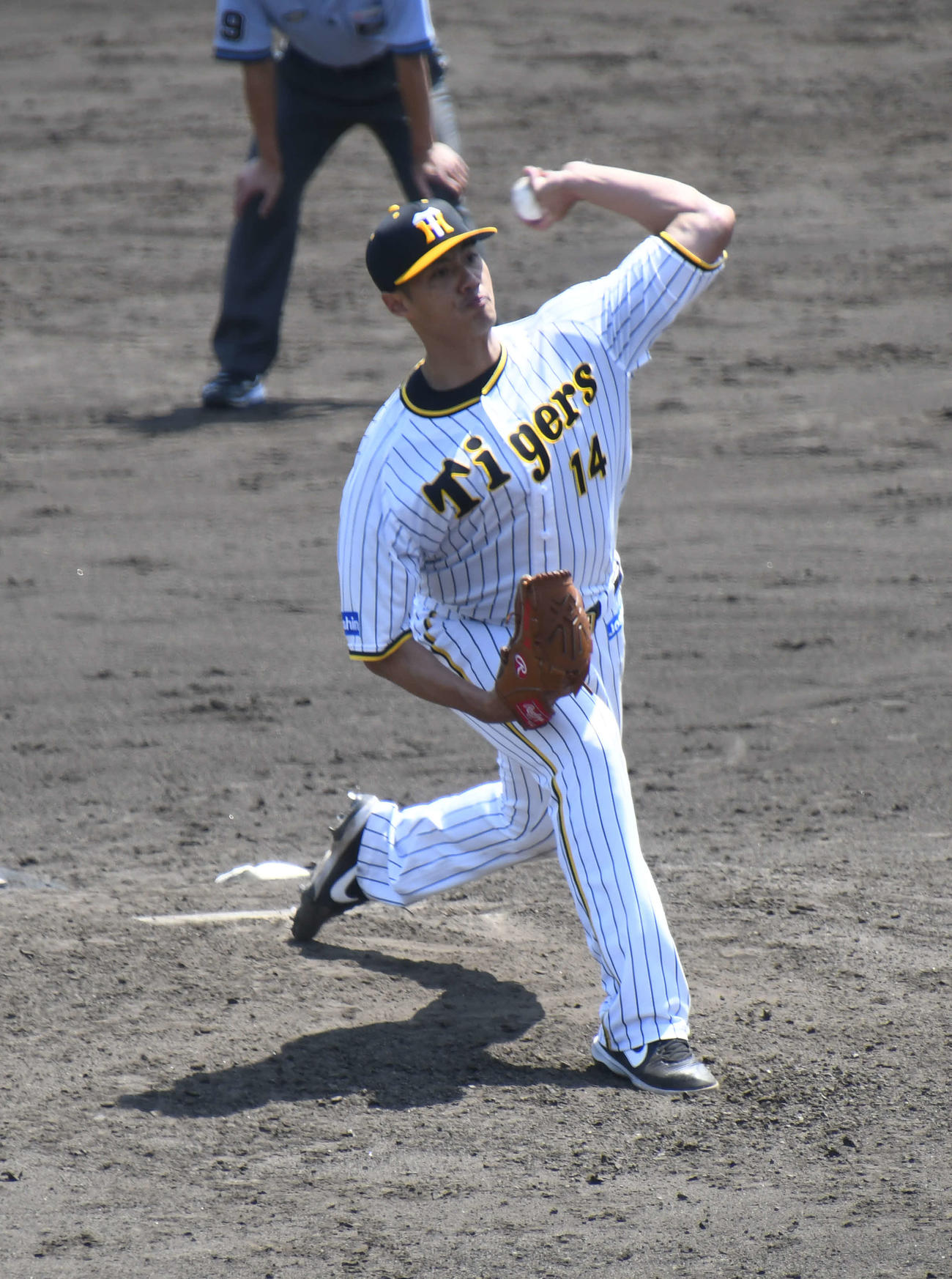 ウエスタン・リーグ阪神－オリックス　阪神先発のチェン（撮影・中野椋）