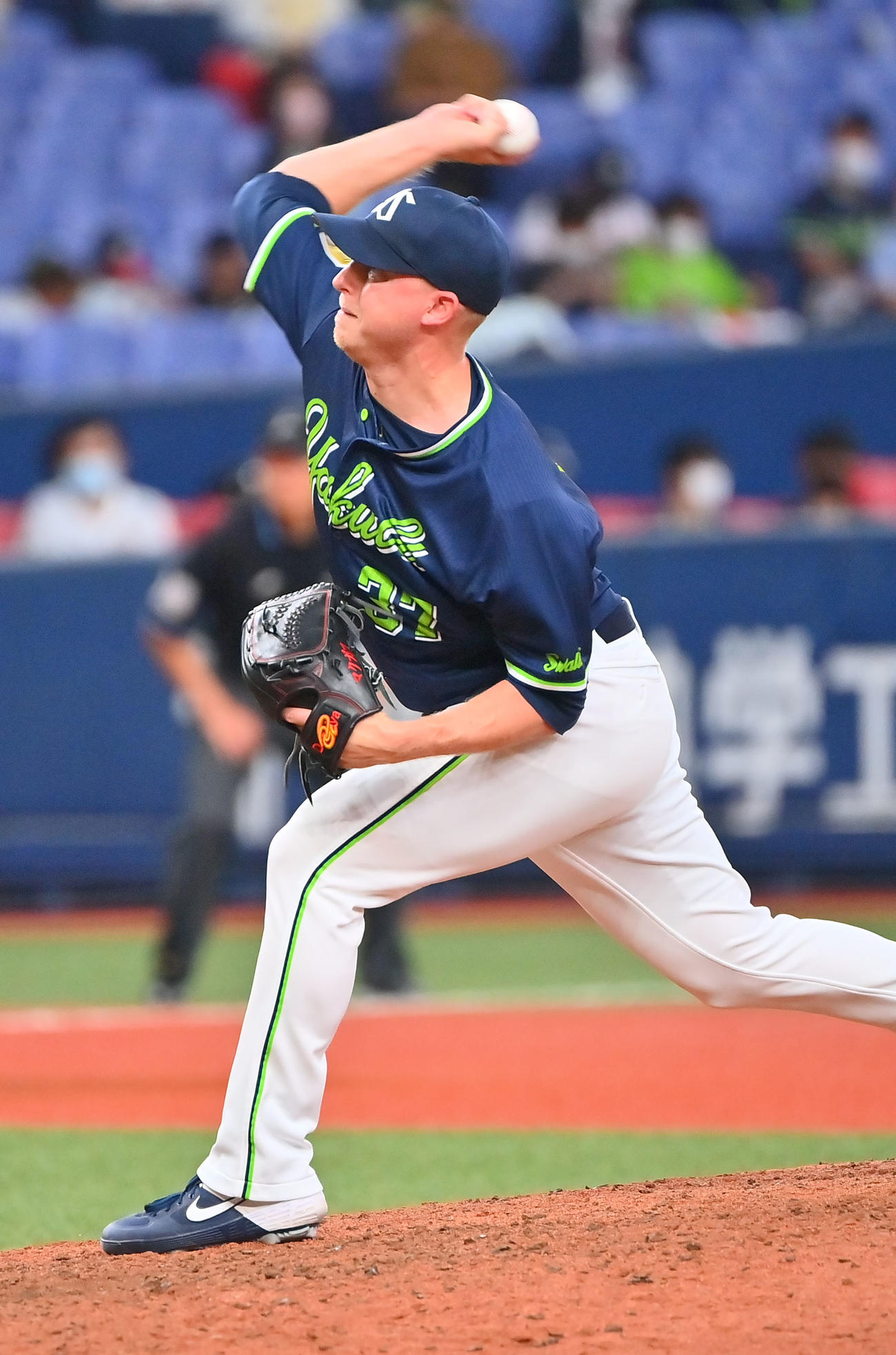 オリックス対ヤクルト　9回を締めたヤクルトのマクガフ（撮影・和賀正仁）