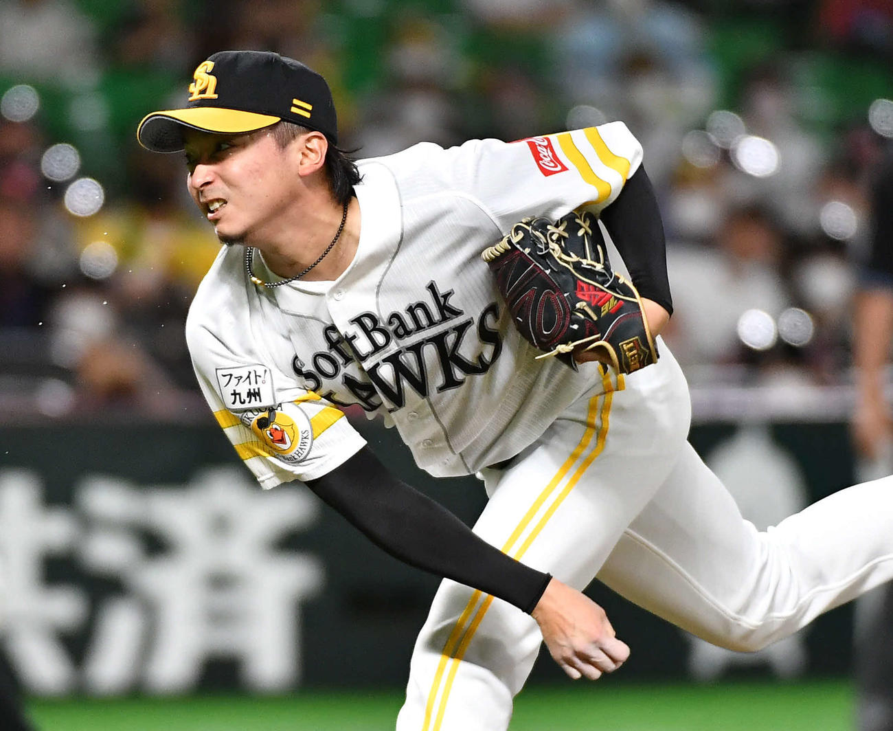 ソフトバンク対阪神　ソフトバンク先発の東浜（撮影・岩下翔太）