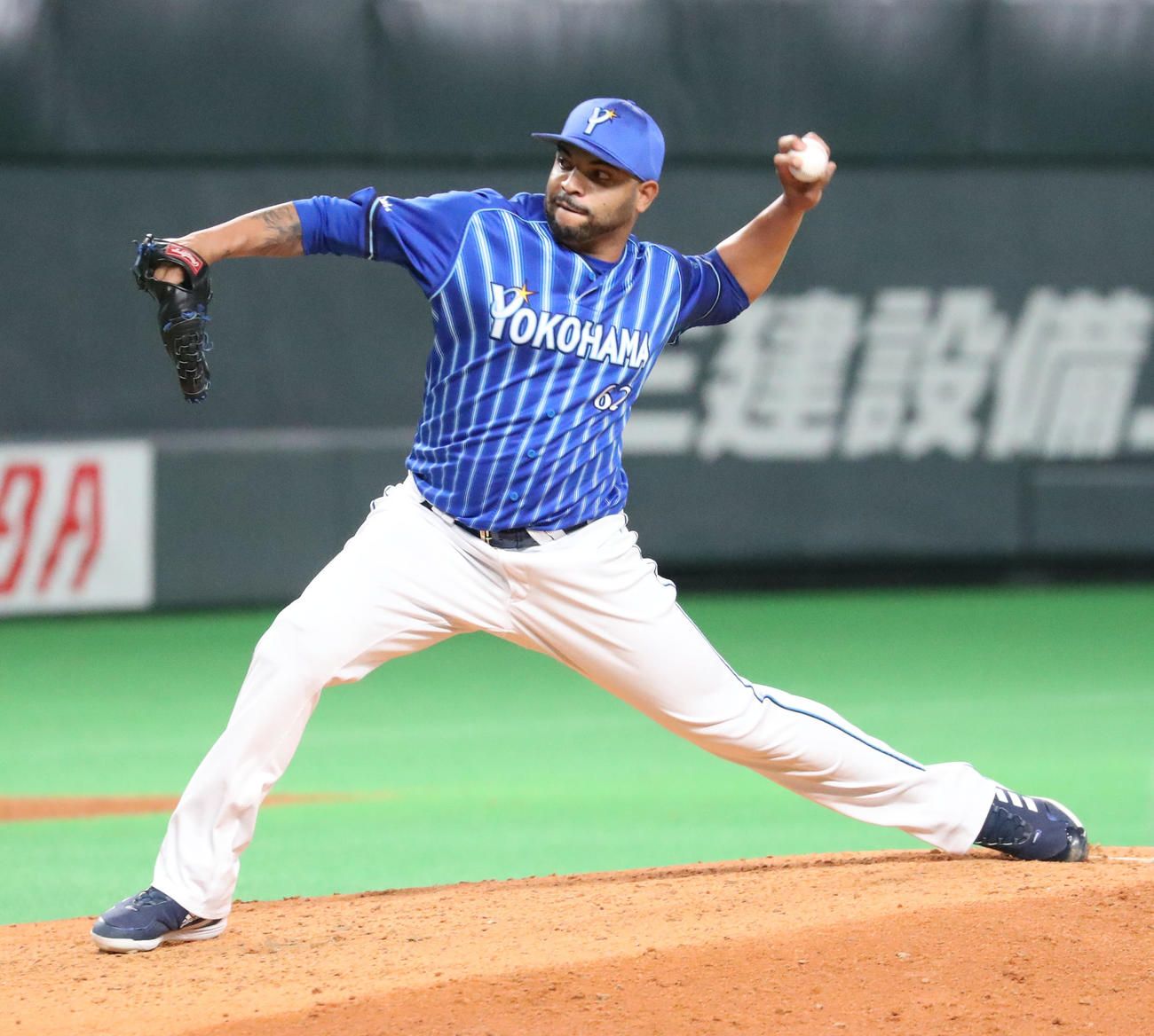 日本ハム対DeNA DeNA2番手のエスコバー（撮影・佐藤翔太）