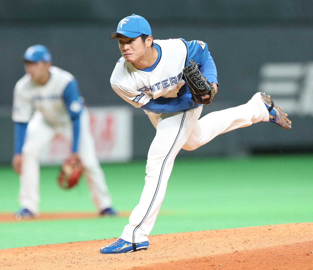 日本ハム対DeNA　日本ハム3番手の古川侑（撮影・佐藤翔太）