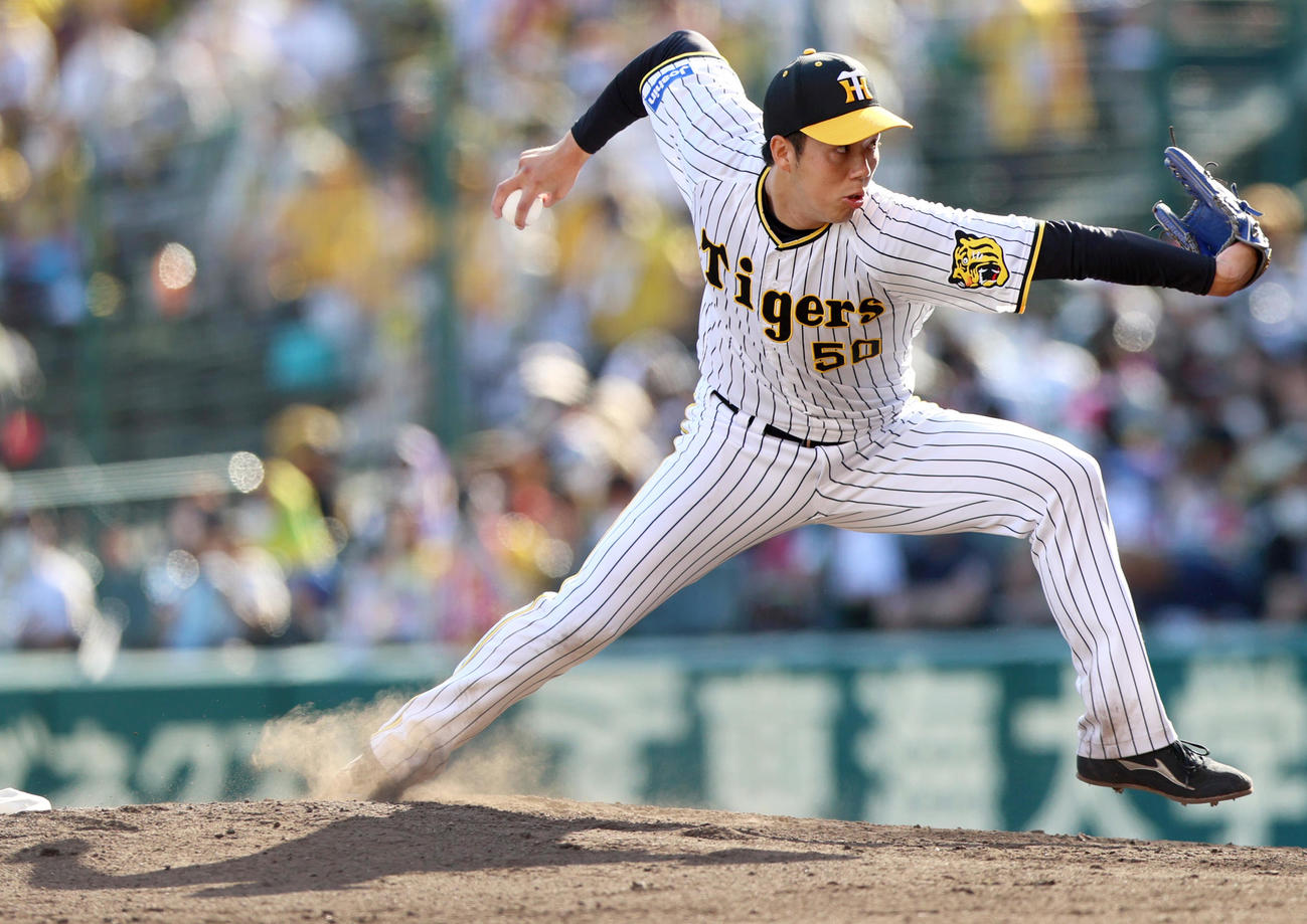 阪神青柳晃洋（2022年6月4日撮影）