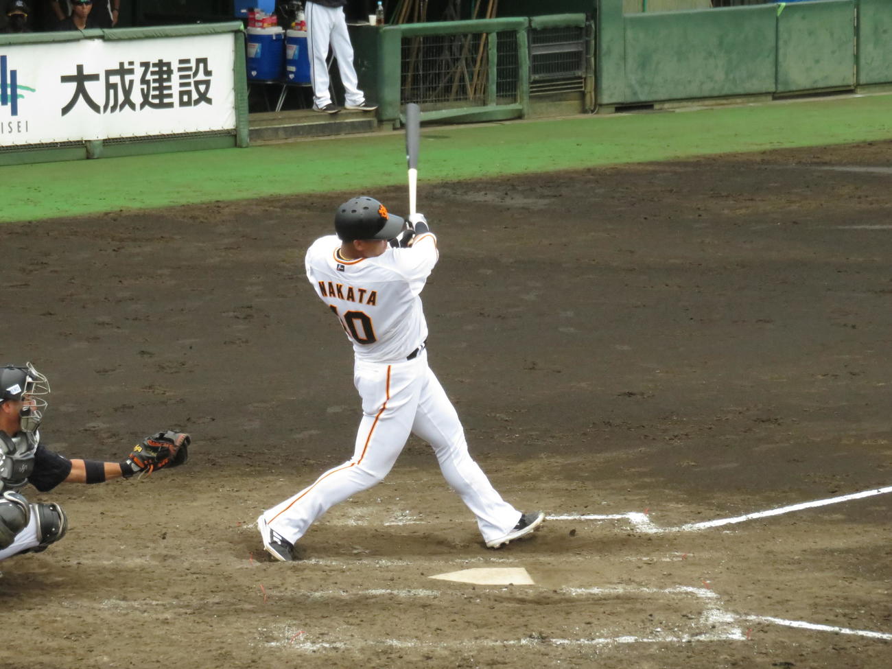 22年6月9日、イースタン・リーグのロッテ戦で5号ソロを放つ中田翔