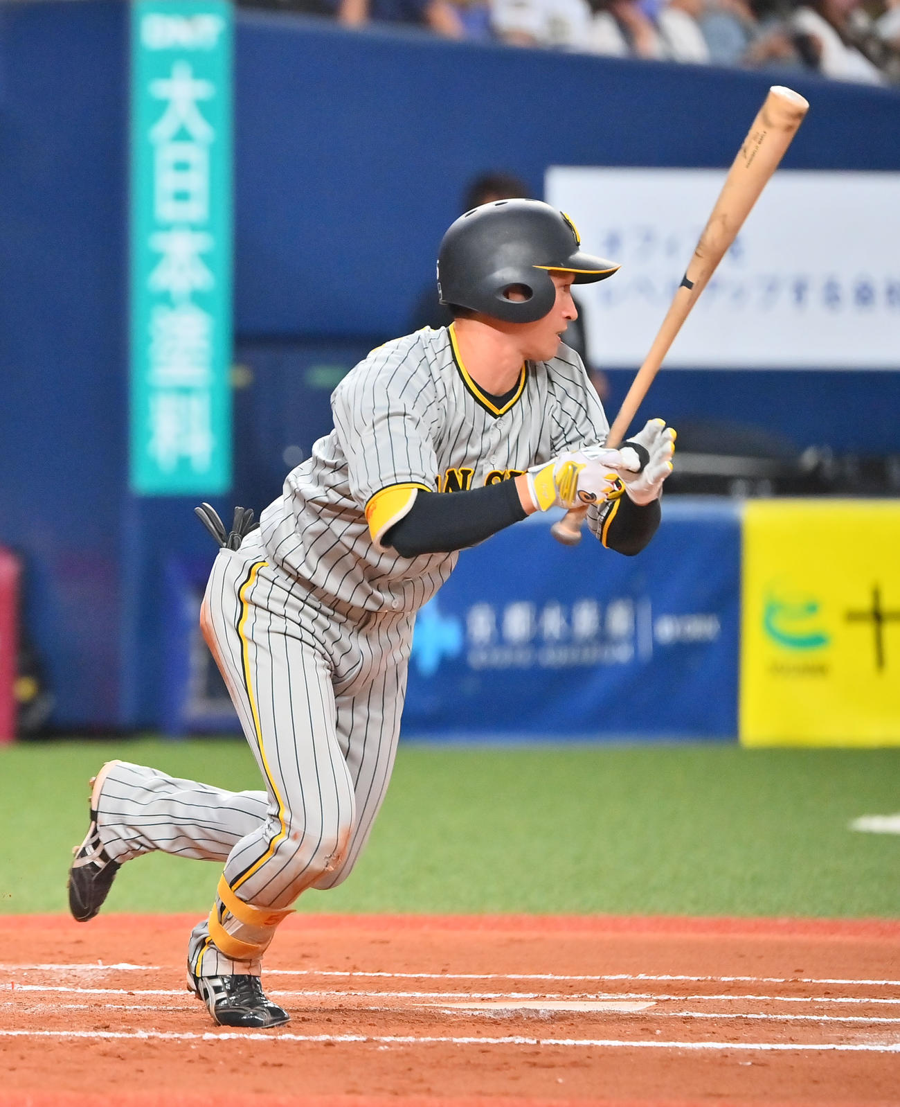 オリックス対阪神　6回表阪神2死満塁、遊撃へ適時内野安打を放つ近本（撮影・和賀正仁）
