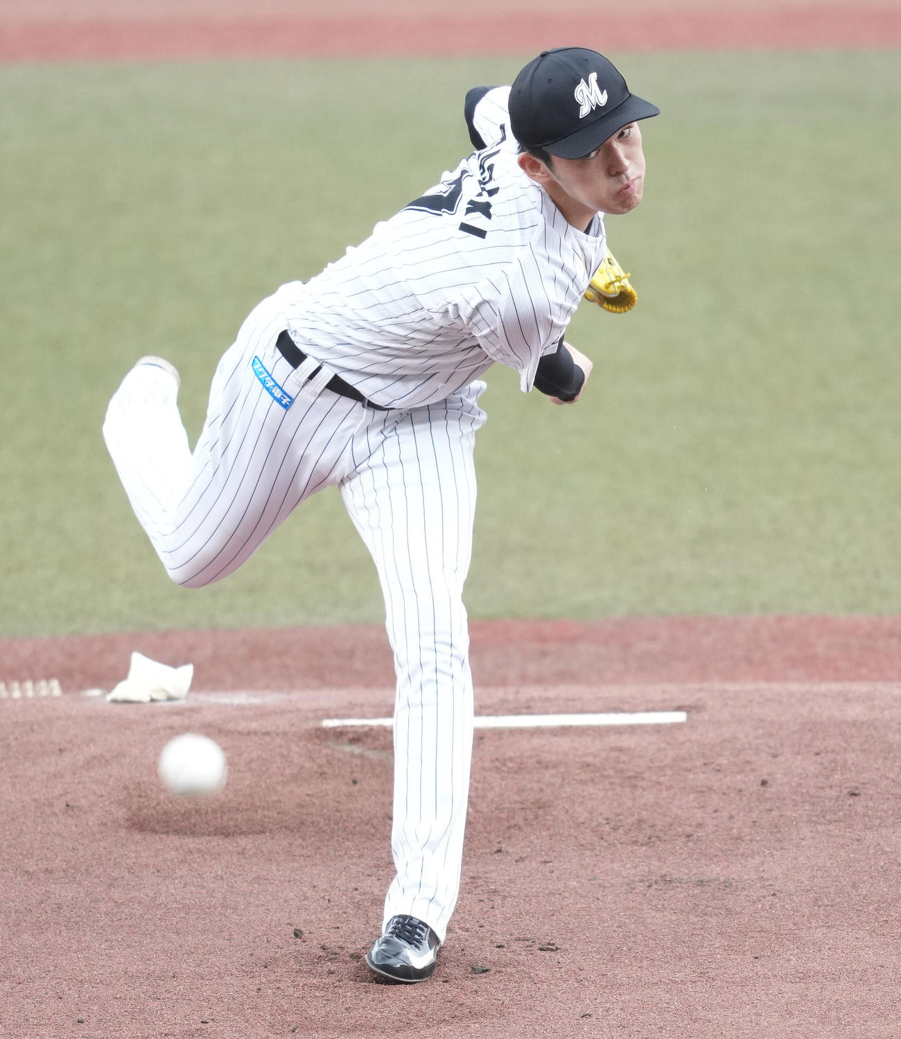 ロッテ対DeNA　先発し力投するロッテ佐々木朗（撮影・鈴木みどり）