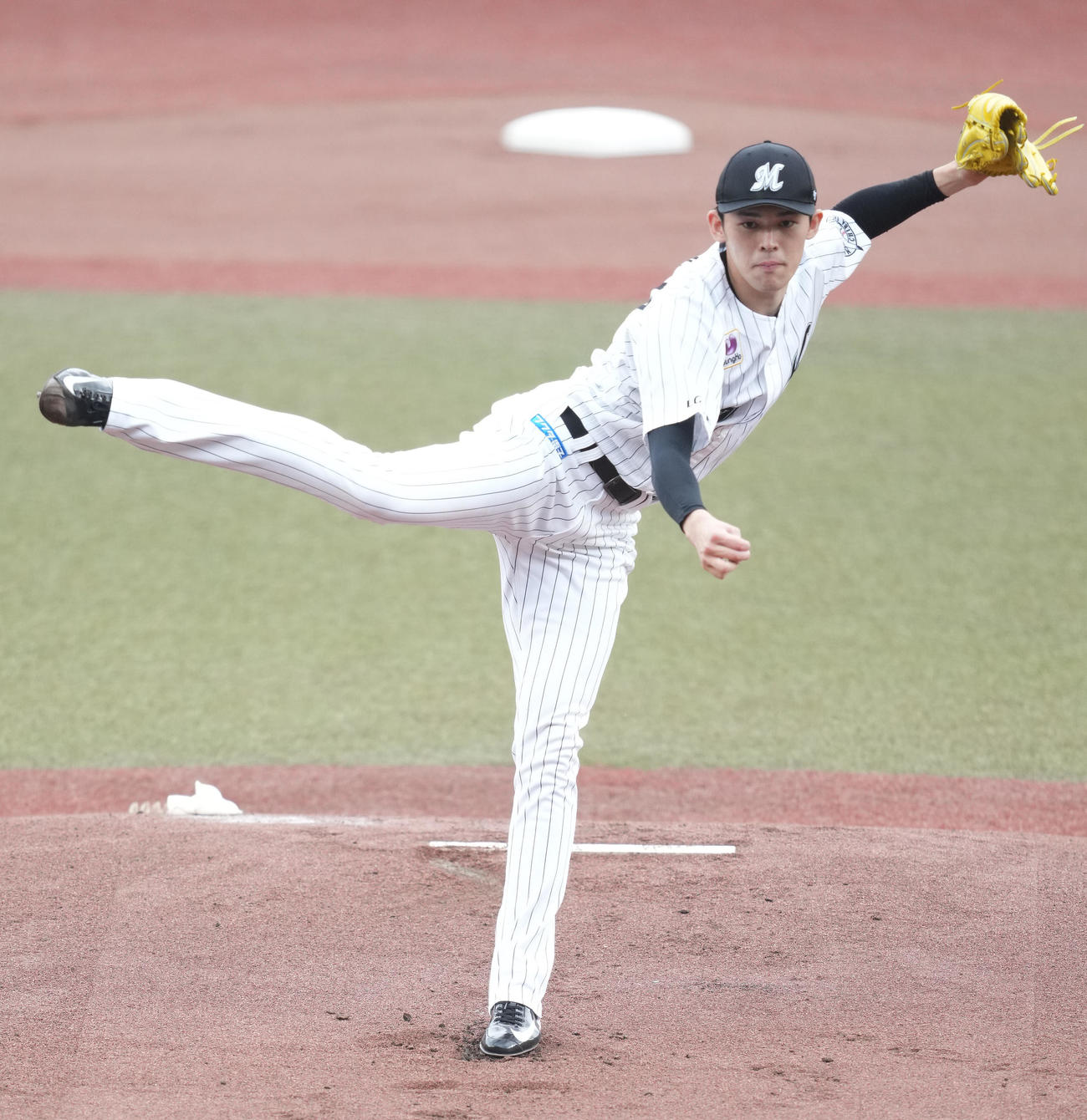 ロッテ対DeNA 8回1失点と好投したロッテ佐々木朗（撮影・鈴木みどり）